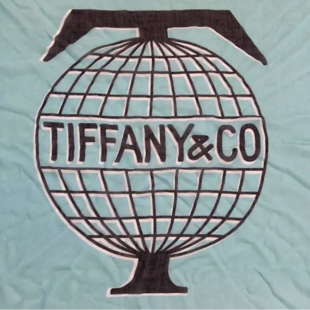 Tiffany & Co. Blue Globe Design Scarf